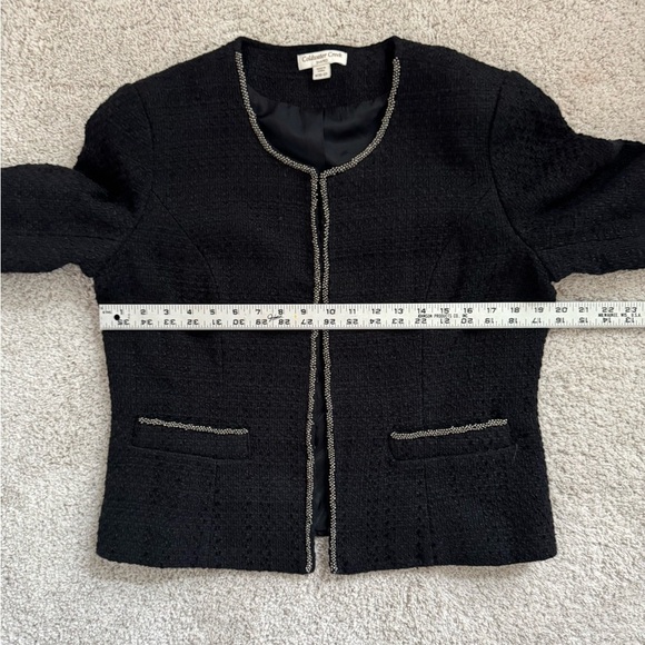 Coldwater Creek Black Textured Blazer with Silver Beading - Picture 8 of 9